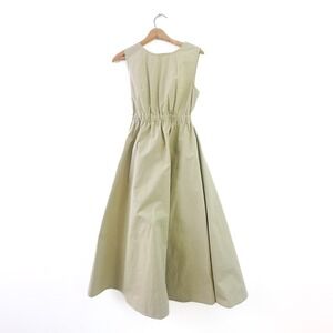 Sllow Garments Sage Cotton Open-Back Dress – Size M